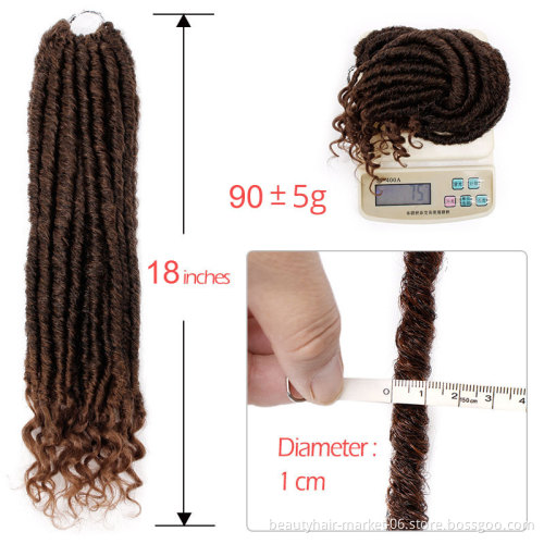 Cheap Price Wholesale soft dread new wave ombre synthetic crochet braids hair extensions curly sister goddess faux locs